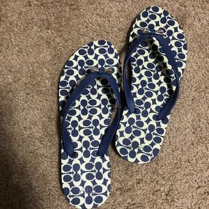 Blue coach flip flops size 7-8 NWOT